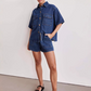 🏖️👚🌊 OFFRE LIMITÉE 50% DE RÉDUCTION! Ensemble Chemise et Short Denim Assorti – Look Vacances Prêt à Porter, Doux et Respirant 🧺☁️