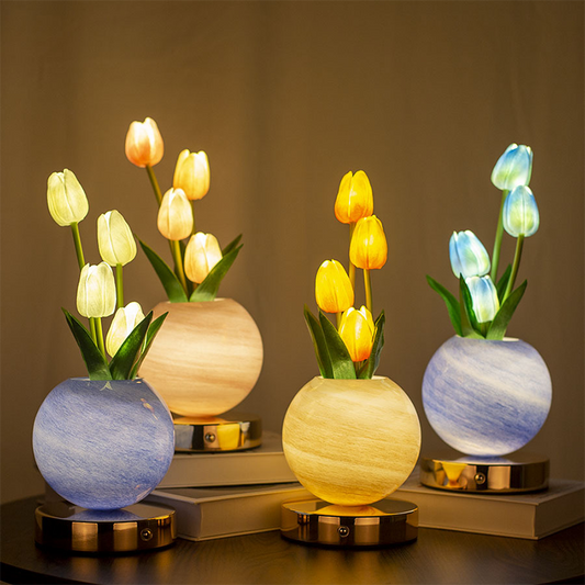 💤🌙 -50% ! 🌷Veilleuse bouquet de tulipes – Lueur douce, sommeil paisible.