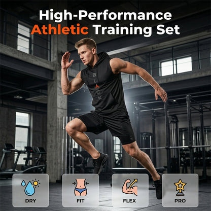 💪 -50% – PRÊT POUR LA SALLE ! Ensemble Actif Homme – Débardeur + Short Athlétique, Anti-transpirant & Extensible 🏋️‍♂️💧 【Aujourd'hui Seulement】