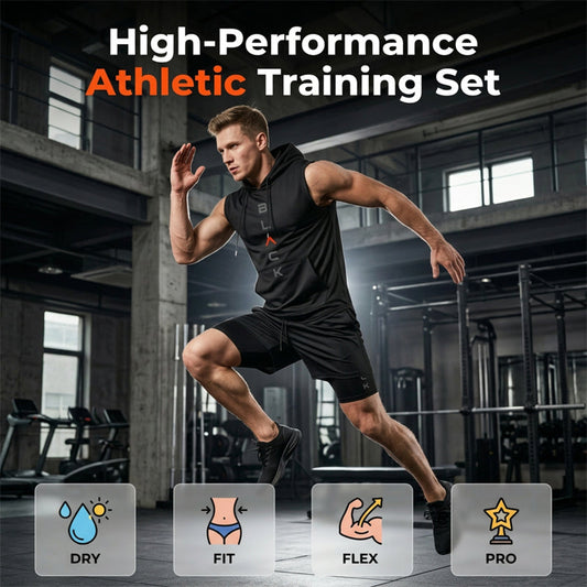 💪 -50% – PRÊT POUR LA SALLE ! Ensemble Actif Homme – Débardeur + Short Athlétique, Anti-transpirant & Extensible 🏋️‍♂️💧 【Aujourd'hui Seulement】