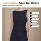 👗🔄🌸 OFFRE LIMITÉE 50% DE RÉDUCTION! Combinaison à Rayures Fines pour Femme avec Taille Croisée – Détail Enveloppant Flatteur, Rayures Verticales Affinantes, Style Sans Effort – Parfaite pour le Bureau, les Déjeuners et les Balades en Ville 🏙️☕