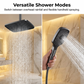 🚿🌌 Système de Douche Pluie à Affichage Numérique – Éclairage Ciel Étoilé, 4 Modes de Jet et Tablette Intégrée