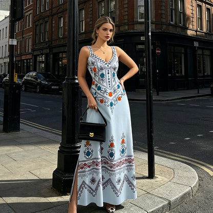 💐50% DE RÉDUCTION ! Robe Sans Manches Casual Chic – Imprimé floral qui fait tourner les têtes 🌸🦋【Offre Limitée】