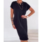 👗🌸😌 OFFRE LIMITÉE 50% DE RÉDUCTION! Robe T-Shirt Douce pour Femme – Avec Poches, Coupe Midi, Légère & Confortable – Parfaite pour Sorties du Week-end, Courses ou Détente à la Maison 🛍️☁️