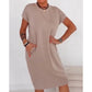 👗🌸😌 OFFRE LIMITÉE 50% DE RÉDUCTION! Robe T-Shirt Douce pour Femme – Avec Poches, Coupe Midi, Légère & Confortable – Parfaite pour Sorties du Week-end, Courses ou Détente à la Maison 🛍️☁️