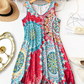 💐 PROMO EXCEPTIONNELLE -50% ! Robe Imprimée Sans Manches – Tissu Coton Léger, Tombé Fluide 🌺💨 【Offre Limitée】
