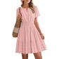 💐 PROMO EXCEPTIONNELLE -50% ! Mini-robe à volants en mousseline – Fluide, aérienne, féminine 🍃💕 【Qualité Premium】