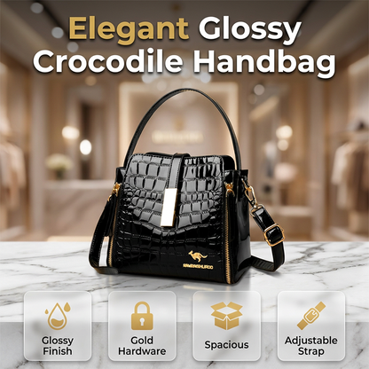 👜 PROMO LIMITÉE 60% DE RÉDUCTION ! ✨ Sac à Main Croco Brillant – Élégant, Structure, Polyvalent 💎