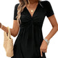 👗🎀 PROMO FLASH 50% ! Robe Femme Sans Manches Col V & Nœud Avant – Coupe Ceinturée, Tissu Fluide, 5 Coloris, Tailles S-2XL, Idéale Brunch & Occasions Spéciales 🌺