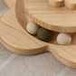 🐾🛒 -50% ! 🐈Centre d’Activités pour Chat – Bois Massif & Sisal, Griffoir, Piste à Billes & Jouet à Plume