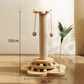 🐾🛒 -50% ! 🐈Centre d’Activités pour Chat – Bois Massif & Sisal, Griffoir, Piste à Billes & Jouet à Plume
