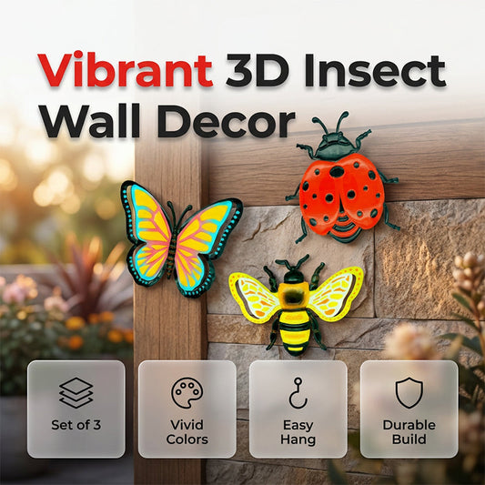 💐 PROMO EXCEPTIONNELLE -50% ! Insectes Muraux 3D Artisanaux – Abeille, Papillon, Coccinelle, Imitation Bois & Résine 🎨🍃 【Offre Limitée】