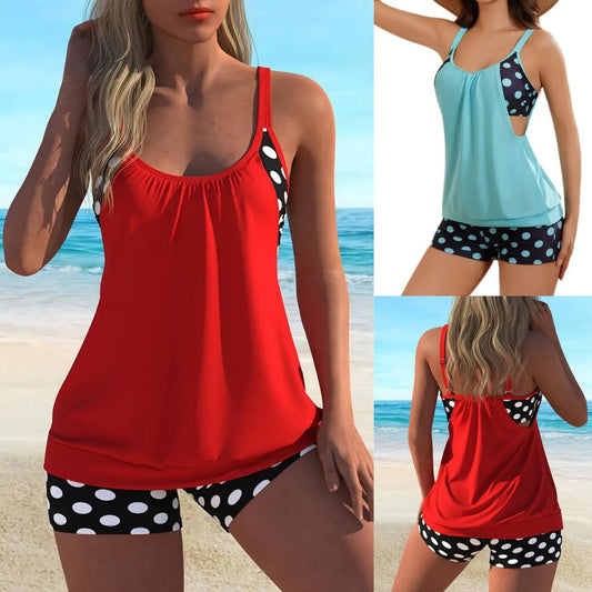 🏖️ Été chaud – 50% de réduction 👙 Ensemble bikini deux pièces à pois pour femme