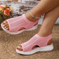 🌺👡 -50% ! 🌊Sandales Tressées à Semelle Épaisse – Maille + Caoutchouc – Bride Talon Élastique & Semelle Rembourrée pour Confort Estival