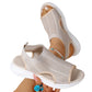 🌺👡 -50% ! 🌊Sandales Tressées à Semelle Épaisse – Maille + Caoutchouc – Bride Talon Élastique & Semelle Rembourrée pour Confort Estival