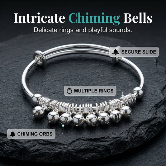 📢📢50 % DE RÉDUCTION !! ⏰ Bracelet délicat clochettes en argent – Réglable, léger & finition polie – Parfait comme cadeau ou accessoire quotidien – tintement doux au poignet 🔔