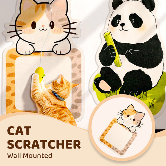 🐱 50% DE RÉDUCTION LIMITÉE ! ✨ Griffoir Mural pour Chat – Autocollant, Feutre Durable, Jouets Attachés 🐾