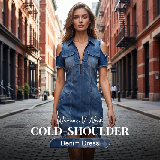 📸🌊 OFFRE LIMITÉE 50% DE RÉDUCTION! Indispensable de l’Été : Robe en Jean à Encolure V et Épaules Dénudées – Vous Garde au Frais et Prête pour la Photo, Jean Léger, Parfaite pour Dîners à la Plage, Fêtes de Piscine & Carnets de Voyage 🦋🍹