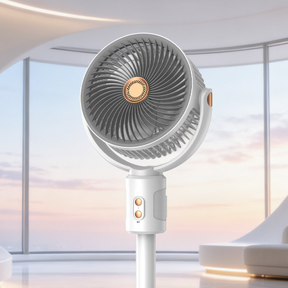 🌀 50% DE RÉDUCTION 🔋 Ventilateur rétractable sans fil avec télécommande – Rechargeable & silencieux – Hauteur ajustable, 3 vitesses – parfait pour la maison, le bureau ou le camping ❄️