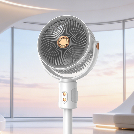 🌀 50% DE RÉDUCTION 🔋 Ventilateur rétractable sans fil avec télécommande – Rechargeable & silencieux – Hauteur ajustable, 3 vitesses – parfait pour la maison, le bureau ou le camping ❄️