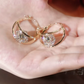 ✨💎 PROMO FLASH 50% ! Boucles d'Oreilles Double Anneau Or & Boule Zirconia – Design Unique, Fermeture Sécurisée, Léger, Élégant pour Toutes Occasions 🍾