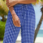 👖💐 PROMO FLASH 50% ! Pantalon Capri à Carreaux Femme – Tissu Coton-Lin Respirant, Taille Élastique à Cordon, Poches Latérales, 8 Coloris, Tailles S-3XL, Idéal Été & Vacances ✨☀️