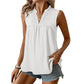 Women’s Polka-Dot Sleeveless Top with Lace V-Neck