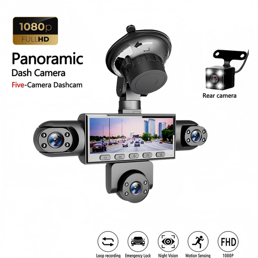 ⏳📹 PROMO FLASH 50% ! Caméra Embarquée HD 1080p Multi-Objectifs – 5 Angles, Vision Nocturne, Détection Collision, Surveillance Stationnement 24h/24 🚗