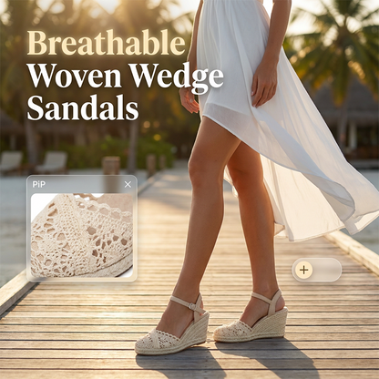 🌿👠🚶‍♀️ OFFRE LIMITÉE 50% DE RÉDUCTION! Sandales Compensées Espadrilles – Tressé Paille Respirant, Légères et Amorties, Le Talon Compensé Caché Vous Donne 5 cm de Hauteur – Le Style Rencontre le Confort pour les Courses ou le Brunch 🛍️🥗