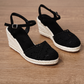 🌿👠🚶‍♀️ OFFRE LIMITÉE 50% DE RÉDUCTION! Sandales Compensées Espadrilles – Tressé Paille Respirant, Légères et Amorties, Le Talon Compensé Caché Vous Donne 5 cm de Hauteur – Le Style Rencontre le Confort pour les Courses ou le Brunch 🛍️🥗