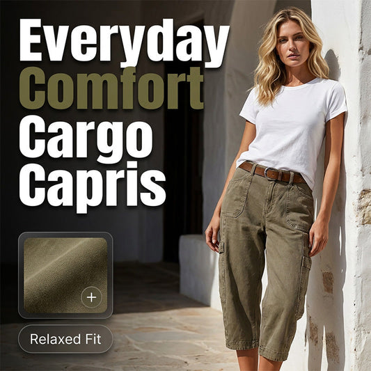 👖🪢🔧 OFFRE LIMITÉE 50% DE RÉDUCTION! Pantalons Cargo Capri Décontractés pour Femme – Plusieurs Poches Utilitaires, Longueur Courte, Coupe Large – Parfaits pour un Usage Quotidien, les Voyages ou les Promenades en Plein Air 🌿☀️