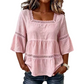🌸 PROMO LIMITÉE 50% DE RÉDUCTION ! 💥 Blouse Boho Col Carré – Dentelle Crochet, Manches Cloche, Respirante ✨