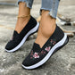 ✨🛒 -50% ! 🏙 Chaussures Slip-on en Maille à Motifs Floraux – Légères, Respirantes & Confortables