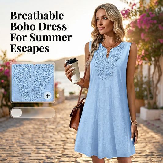 🍃🧳🌊 OFFRE LIMITÉE 50% DE RÉDUCTION! Robe Décontractée d'Été Légère et Respirante – Anti-Froissage, Séchage Rapide, Parfaite pour Voyager – Un Indispensable de la Garde-Robe pour les Explorations par Temps Chaud 🌴☀️