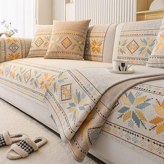 🛋️🌿🌀 OFFRE LIMITÉE 50% DE RÉDUCTION! Housse de Coussin de Canapé Bohème Chenille Anti-Dérapante – Douce et Moelleuse, Motif Boho Vibrant, Dos Anti-Dérapant – Rafraîchissez Instantanément Votre Salon avec un Style Confortable 🧡✨