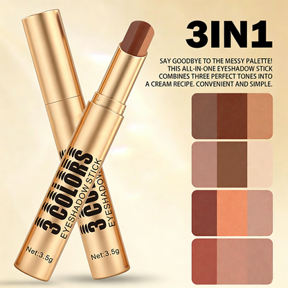 🌸💄🌈 OFFRE LIMITÉE 50% DE RÉDUCTION! Bâton Fard à Paupières Dégradé 3-en-1 – Glisse Facilement, Couleurs Fondantes, Un Seul Trait pour un Effet Dégradé Stupéfiant – Parfait pour un Usage Quotidien et les Voyages ✨👁️