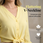 👗🌸✨ OFFRE LIMITÉE 50% DE RÉDUCTION! Haut Élégant à Col en V et Taille Nouée pour Femme – Style Portefeuille Flatteur, Tissu Doux, Chic Sans Effort – Parfait pour le Bureau, Déjeuners & Brunch du Week-end 💼🥗🌿