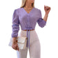 👗🌸✨ OFFRE LIMITÉE 50% DE RÉDUCTION! Haut Élégant à Col en V et Taille Nouée pour Femme – Style Portefeuille Flatteur, Tissu Doux, Chic Sans Effort – Parfait pour le Bureau, Déjeuners & Brunch du Week-end 💼🥗🌿