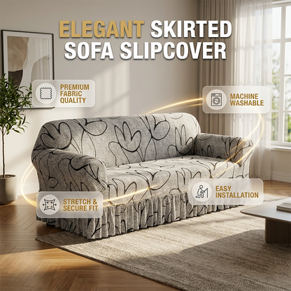 🛋️✨ Housse de Canapé Universelle Extensible à Volants – Tissu Haute Élasticité, Maintien Antidérapant et Relooking Instantané