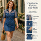 ☀️🌴🍹 OFFRE LIMITÉE 50% DE RÉDUCTION! Mini Robe en Jean Dentelle Transparente Légère – Tissu Transparent Qui Garde Au Frais, Facile à Ranger – Indispensable pour les Vacances à la Plage, les Croisières ou la Détente au Bord de la Piscine 🏖️🩱