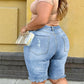 👖 OFFRE LIMITÉE -50% ! 💥 Short en Jean Déchiré Grande Taille Femme – Détails Effilochés, Haute Élasticité, Taille Mi-Haute ✨