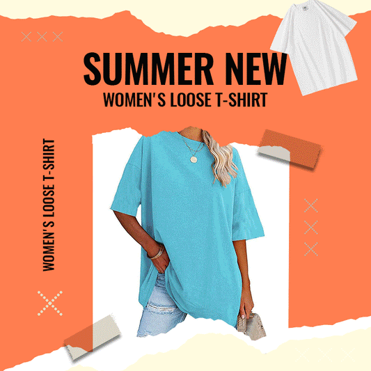 🎁🛒💕 OFFRE LIMITÉE 50% DE RÉDUCTION! T-Shirt Ample Essentiel du Quotidien – Jersey Ultra-Doux, Col Rond Classique, Disponible du S au XXL – Un Indispensable de la Garde-Robe pour Chaque Femme, Parfait aussi comme Cadeau 🌸👯‍♀️