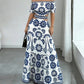 🌺Women’s Off-the-Shoulder Waist Cutout Daisy Printed Resort Dress