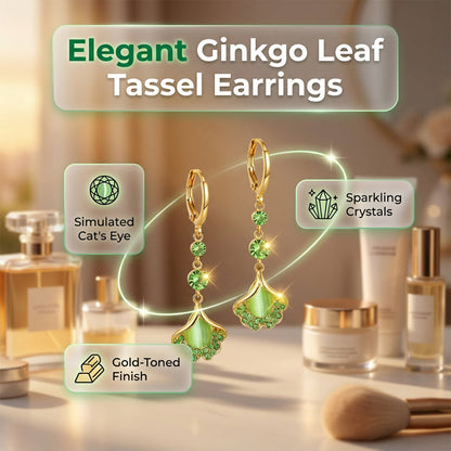 🔥While Supplies Last 40% OFF!🎉 Elegant Ginkgo Leaf Tassel Earrings