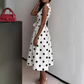 👗💕🦋 OFFRE LIMITÉE 50% DE RÉDUCTION! Robe Sans Manches Col V à Pois Avantageuse – Taille Cintrée, Jupe Évasée, Charme Rétro – Met en Valeur Toutes les Silhouettes, Parfaite pour les Rendez-vous ou les Soirées 🌙👠