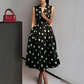 👗💕🦋 OFFRE LIMITÉE 50% DE RÉDUCTION! Robe Sans Manches Col V à Pois Avantageuse – Taille Cintrée, Jupe Évasée, Charme Rétro – Met en Valeur Toutes les Silhouettes, Parfaite pour les Rendez-vous ou les Soirées 🌙👠