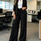 ⏳ PROMO LIMITÉE -50% ! 👖 Pantalon Taille Haute Jambe Droite Femme – Couture Frontale Amincie, Ceinture Élastique Dos, Coupe Polyvalente · Noir & Vert · S–2XL ✨