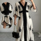 👗Robe longue imprimée à col en V élégante pour femme