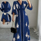 👗Robe longue imprimée à col en V élégante pour femme