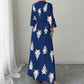 👗Robe longue imprimée à col en V élégante pour femme